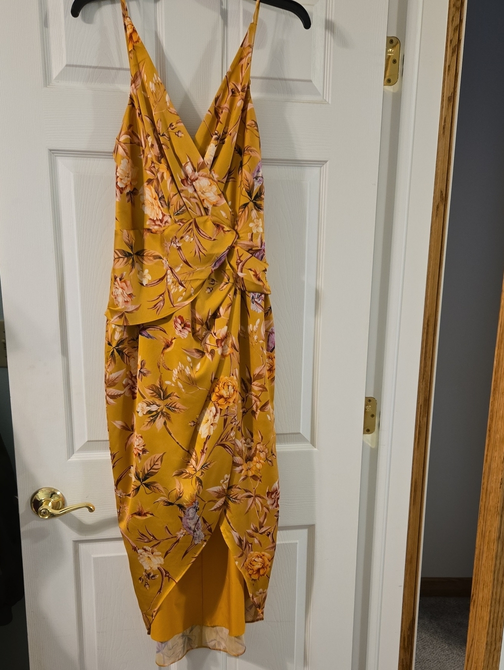 Express Mustard Floral High-Low Dress